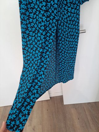 Vestido midi estampado flores azul talla S