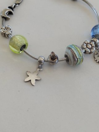 Pulsera Plata Italiana y Cristal Murano