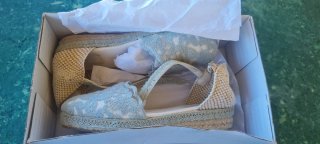 Sandalias Esparto Beige y Verde