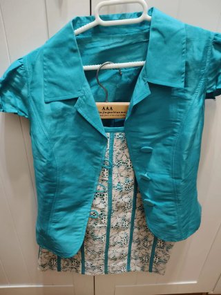 Blusa Mango Azul Turquesa Talla M
