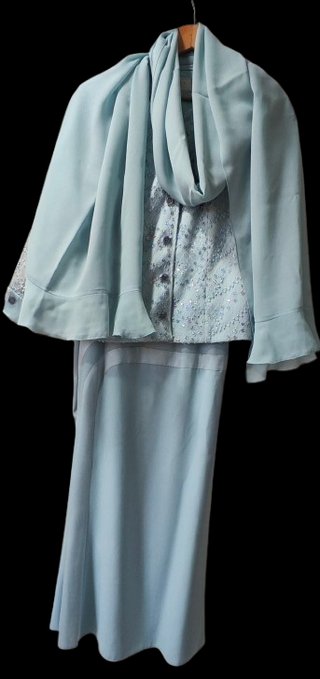 Conjunto 3 piezas ceremonia azul agua