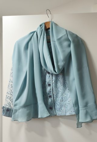 Conjunto 3 piezas ceremonia azul agua