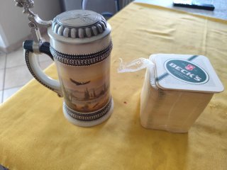 Boccale birra ceramica peltro landscape