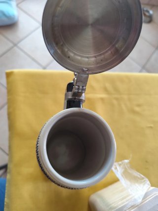 Boccale birra ceramica peltro landscape