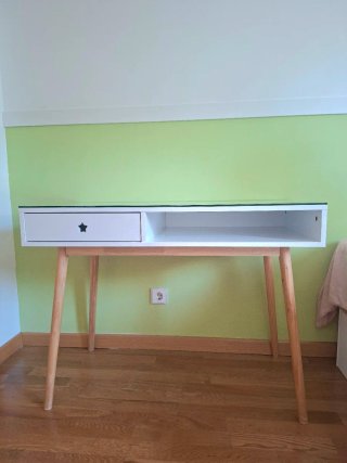 Escritorio blanco y madera Maison du Monde