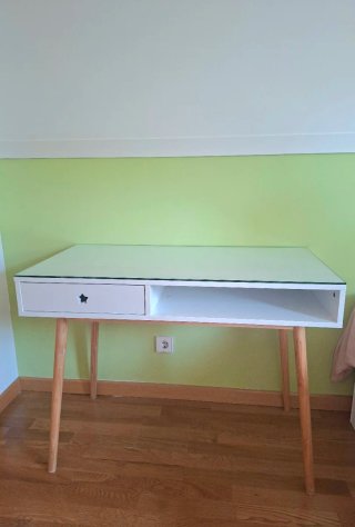 Escritorio blanco y madera Maison du Monde