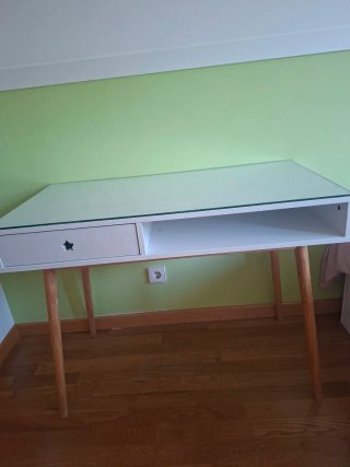 Escritorio blanco y madera Maison du Monde