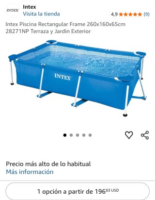 Piscina Desmontable Intex Azul y Blanca (uso2meses