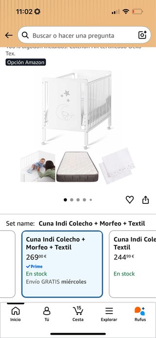 Cuna y colchón