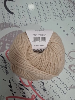 Ovillo KATIA Lana Merino Aran Beige