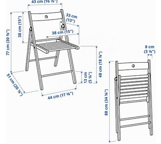 2 sillas plegables Ikea TERJE blancas