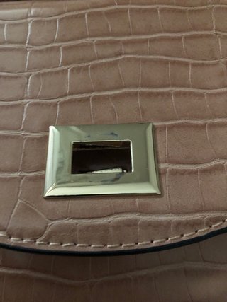 Borsa Zara rosa effetto coccodrillo