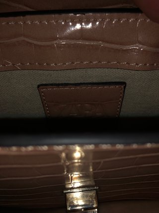 Borsa Zara rosa effetto coccodrillo