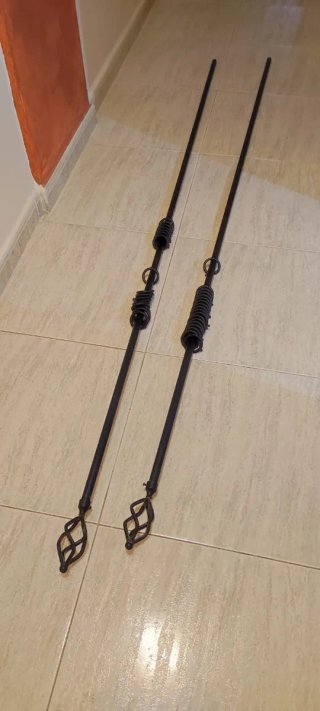 2 Barras Cortina Hierro Forjado Negro