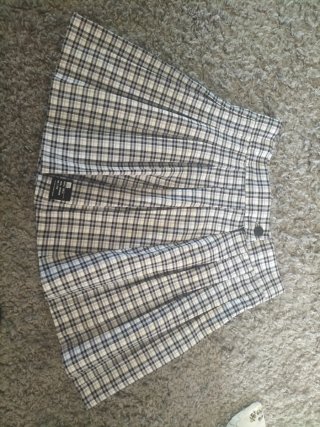 Falda Plisada Cuadros Bershka Talla M