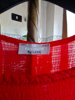 Top rosso asimmetrico FASHION BY LESS taglia L