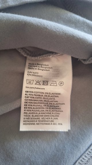 Polo H&M Gris Claro Talla M Slim Fit