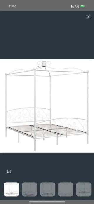 Cama Dosel Metal Blanco 150x200