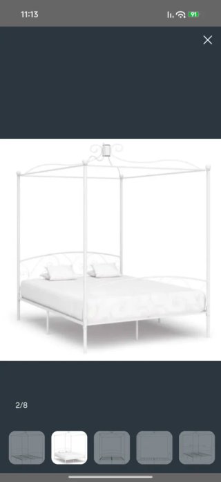 Cama Dosel Metal Blanco 150x200