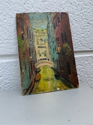 Pintura al óleo Venecia sobre madera