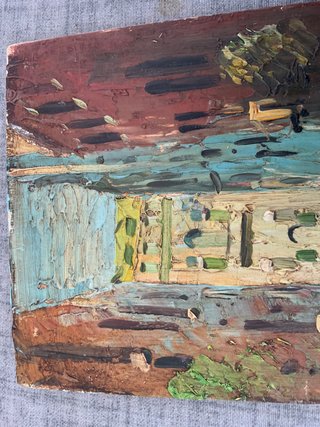 Pintura al óleo Venecia sobre madera