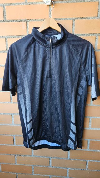 Camiseta Ciclismo Hombre Negra y Gris