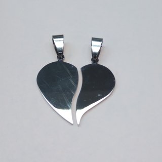 Gioielli con ciondolo cuore spezzato in acciaio