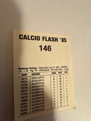 Figurina Calcio Flash '85 Gaetano Scirea Juventus