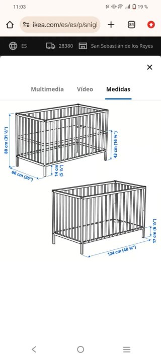 Cuna de madera Ikea