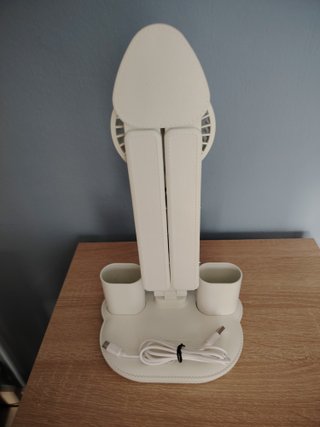 Lámpara Escritorio LED con Ventilador y Soporte