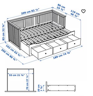 Cama HEMNES IKEA – diván extensible con 3 cajones
