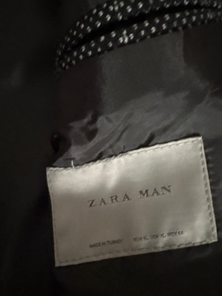 Abrigo Zara Hombre Negro Gris