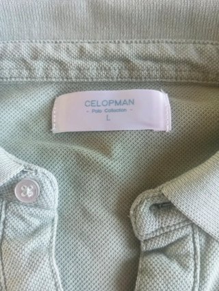 Polo verde manga corta, marca Celopman, Talla L