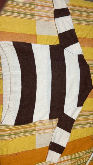 Jersey rayas marrón y crema