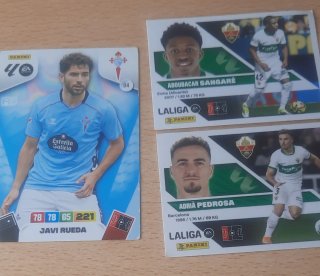Cromos Panini La Liga Javi Rueda, Sangaré, Pedrosa
