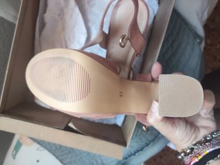 Sandalias tacón plataforma rosa palo