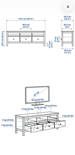 Conjunto muebles IKEA HEMNES: mueble TV + vitrina
