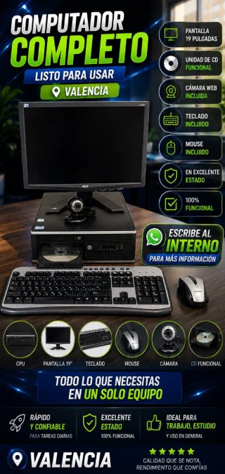 Ordenador Completo con Monitor y Periféricos