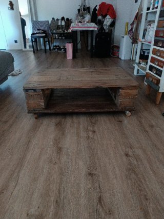 Mesa Palets Artesanal Moderna con Ruedas