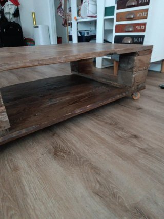 Mesa Palets Artesanal Moderna con Ruedas