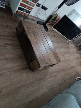 Mesa Palets Artesanal Moderna con Ruedas