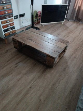 Mesa Palets Artesanal Moderna con Ruedas