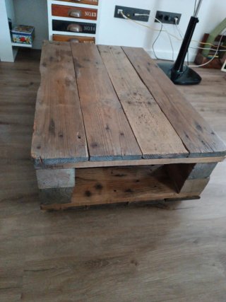 Mesa Palets Artesanal Moderna con Ruedas