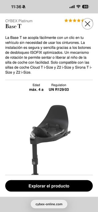 Base Isofix Cybex Base T per seggiolino auto