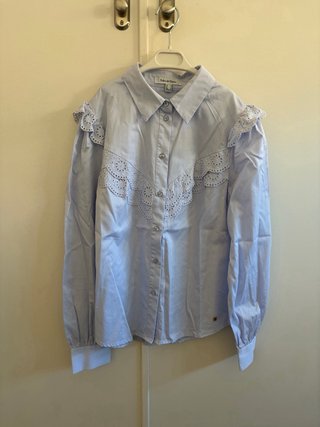 Camisa Pedro del Hierro volantes azul xs