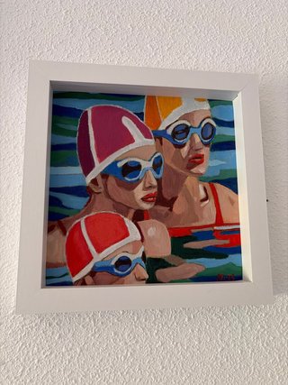 Cuadro al óleo nadadoras