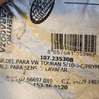 PARAGOLPES DELANTERO VOLKSWAGEN TOURAN NUEVO 107235308