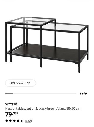 Mesa Centro Vittsjö Ikea Cristal y Metal