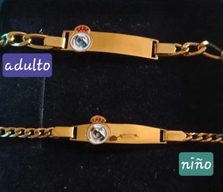 Pulsera de oro laminado y acero de equipo futbol