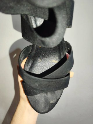 Sandalias de cuña negras